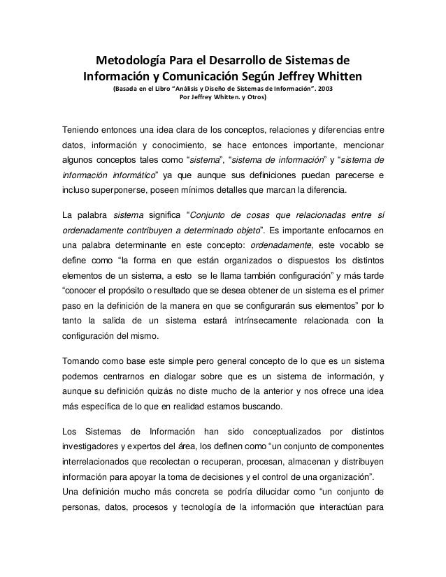 analisis y diseo de sistemas de informacion whitten